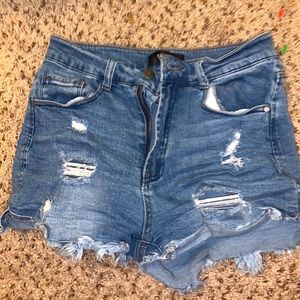 Size 2 high wasted ripped jean shorts
